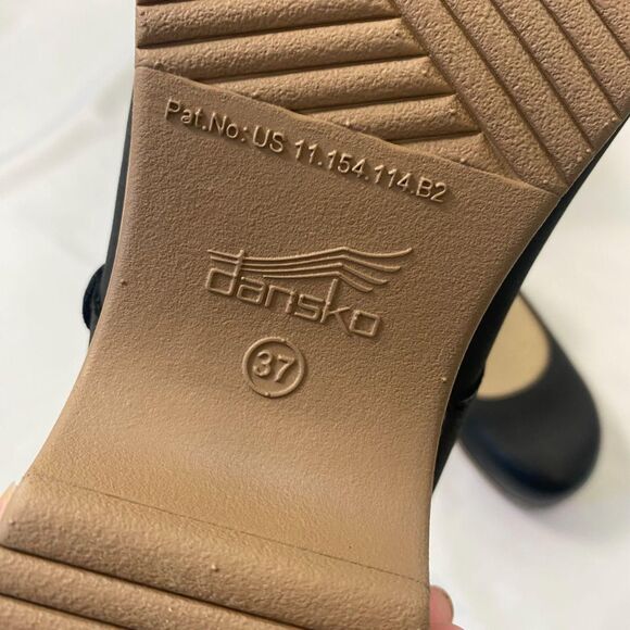 NIB Dansko Bria Burnished Nubuck Black Mary Jane Clogs Mules EU 37 US 6.5 - US 7 - Picture 5 of 8